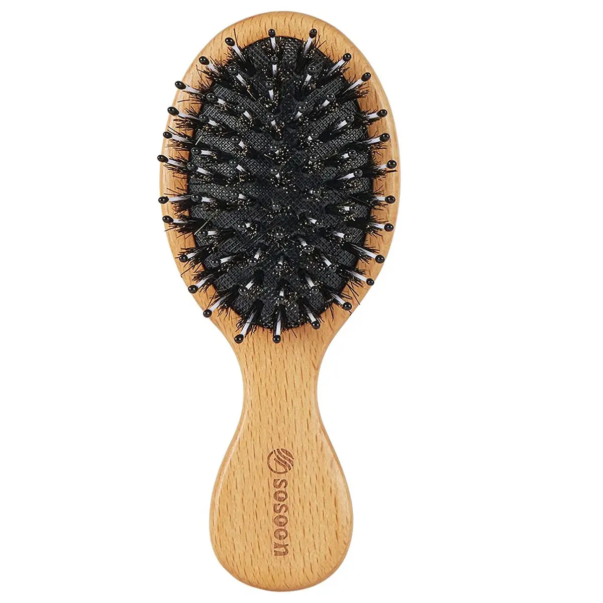 Sosoon Pocket Mini Travel Boar Bristle Hairbrush | Detangles, Smooths, Adds Shine - main product image