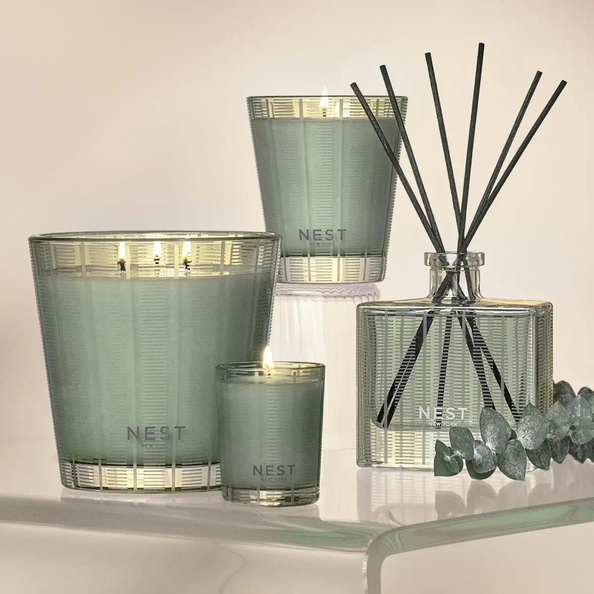 NEST New York Scented 3-Wick Candle, Wild Mint & Eucalyptus | Elegant Home Fragrance (70-120 chars) - view 5
