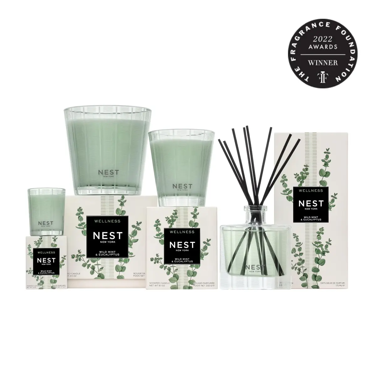 NEST New York Scented 3-Wick Candle, Wild Mint & Eucalyptus | Elegant Home Fragrance (70-120 chars) - view 6