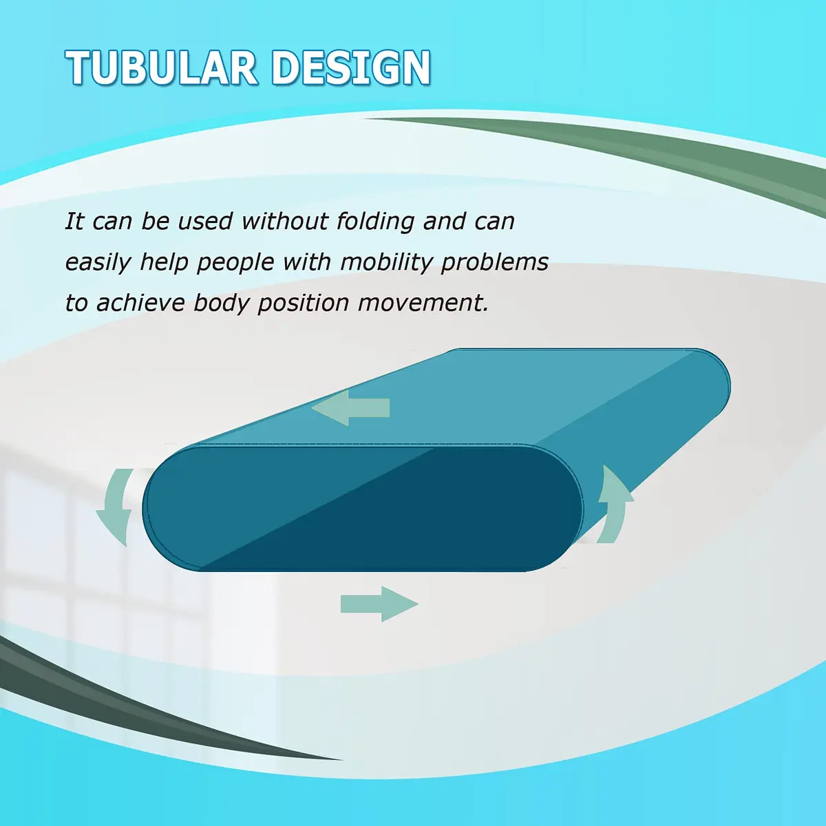 LOSCHEN Tubular Slide Sheet 72x72cm (28"x28") | Reduces Caregiver Strain & Aids Elderly Mobility - view 2