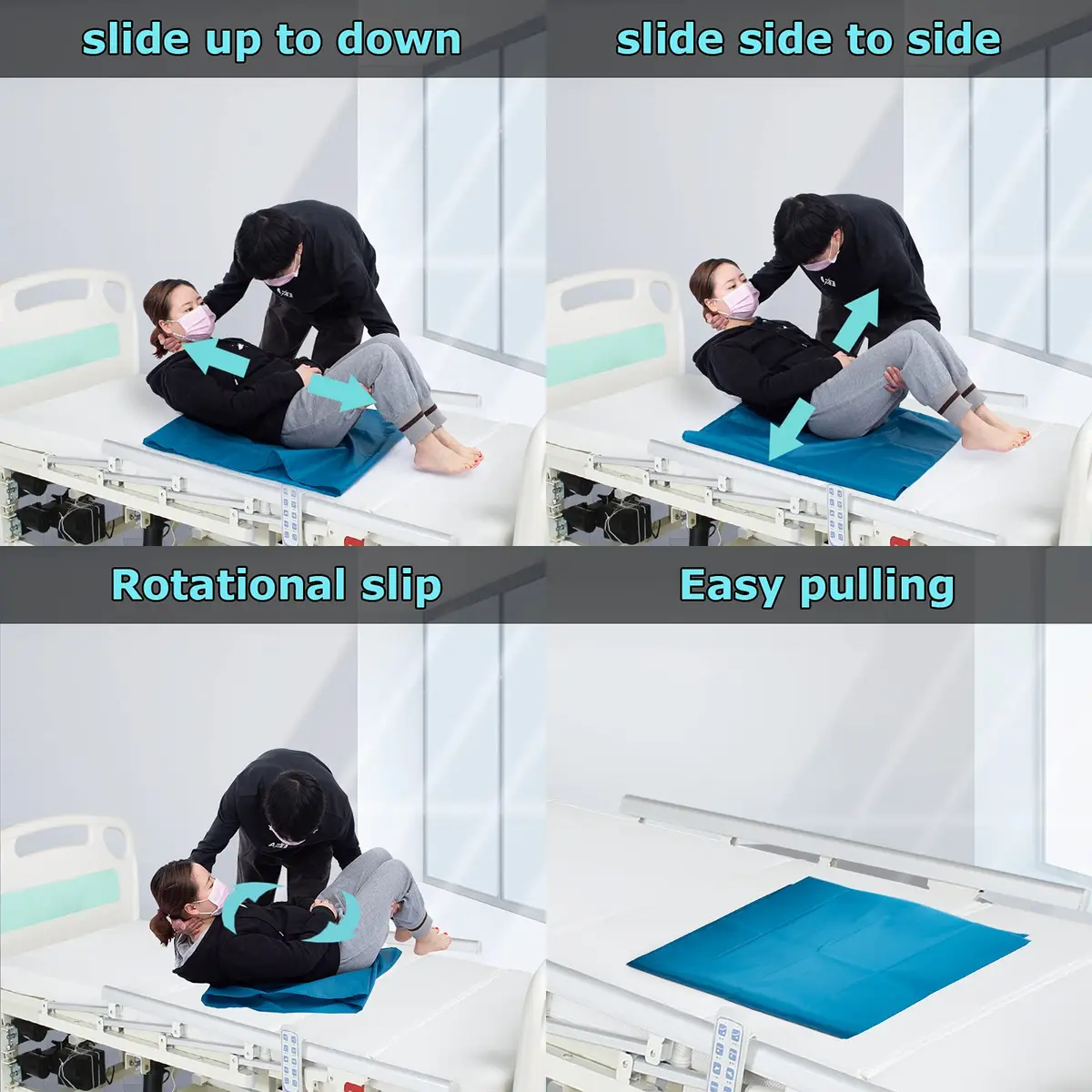 LOSCHEN Tubular Slide Sheet 72x72cm (28"x28") | Reduces Caregiver Strain & Aids Elderly Mobility - view 3