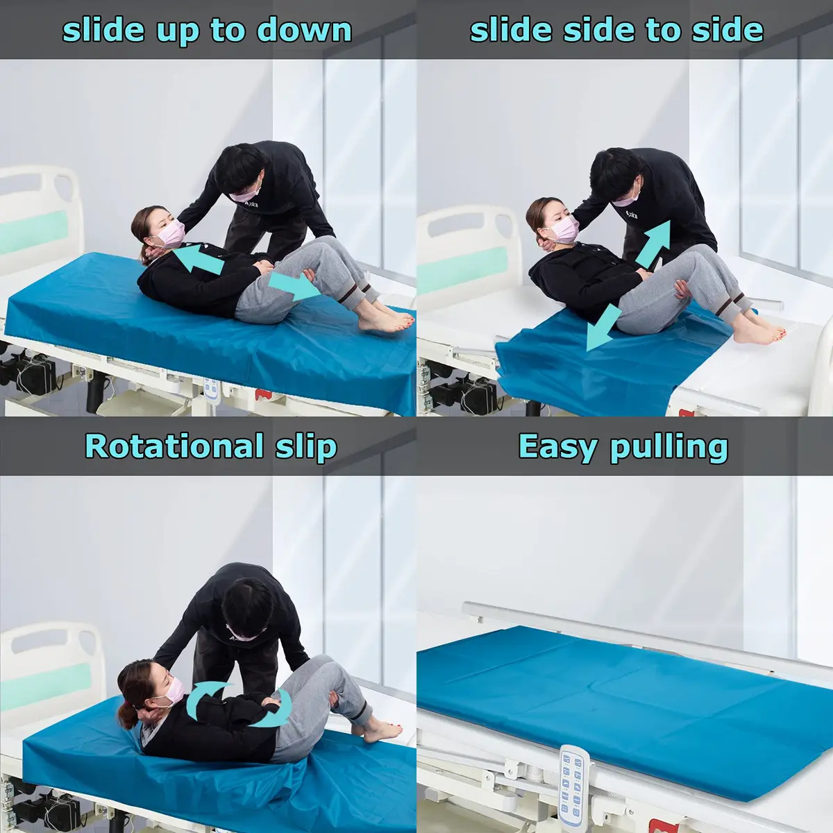 LOSCHEN Tubular Slide Sheet 100cm x 200cm (39"x79") | Aids Elderly Transfer Without Strain - view 3