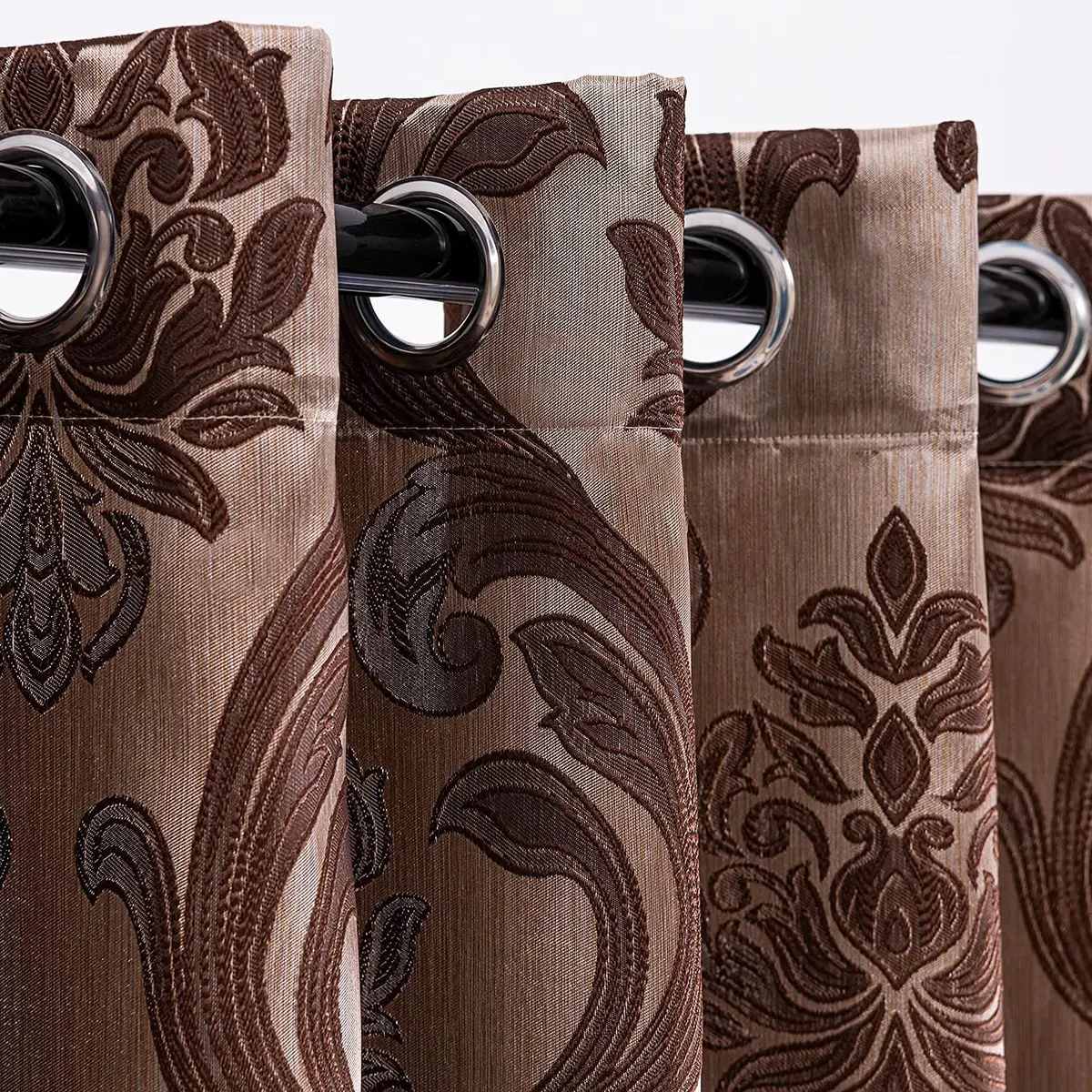 NAPEARL Sliding Door Curtains 120"W x 96"L | Damask Extra Wide Grommet Drapes for Living Room & Bedroom - view 5