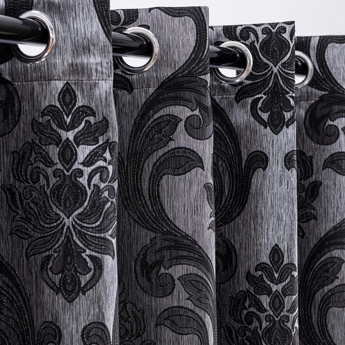 NAPEARL Sliding Door Curtains Gothic Style Patio Doors Curtains, Room Divider Curtain 120"W x 96"L | Vintage Floral Damask Pattern - view 5