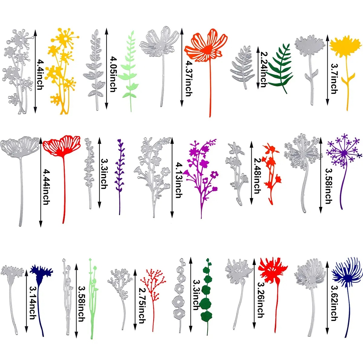 Patelai 17 Pieces Wildflower Metal Cutting Dies 3D Flower Shapes | Elegant Scrapbooking Embellishments - view 2