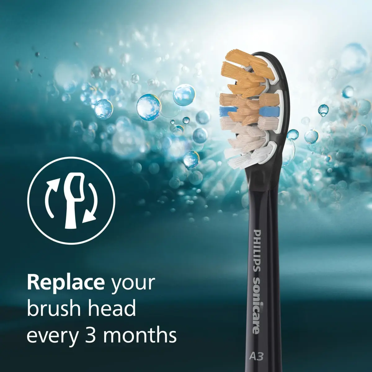 Philips Sonicare A3 All-in-One Brush Heads, 2-Pack (6 Month Supply) | 2000% More Plaque Removal - view 8