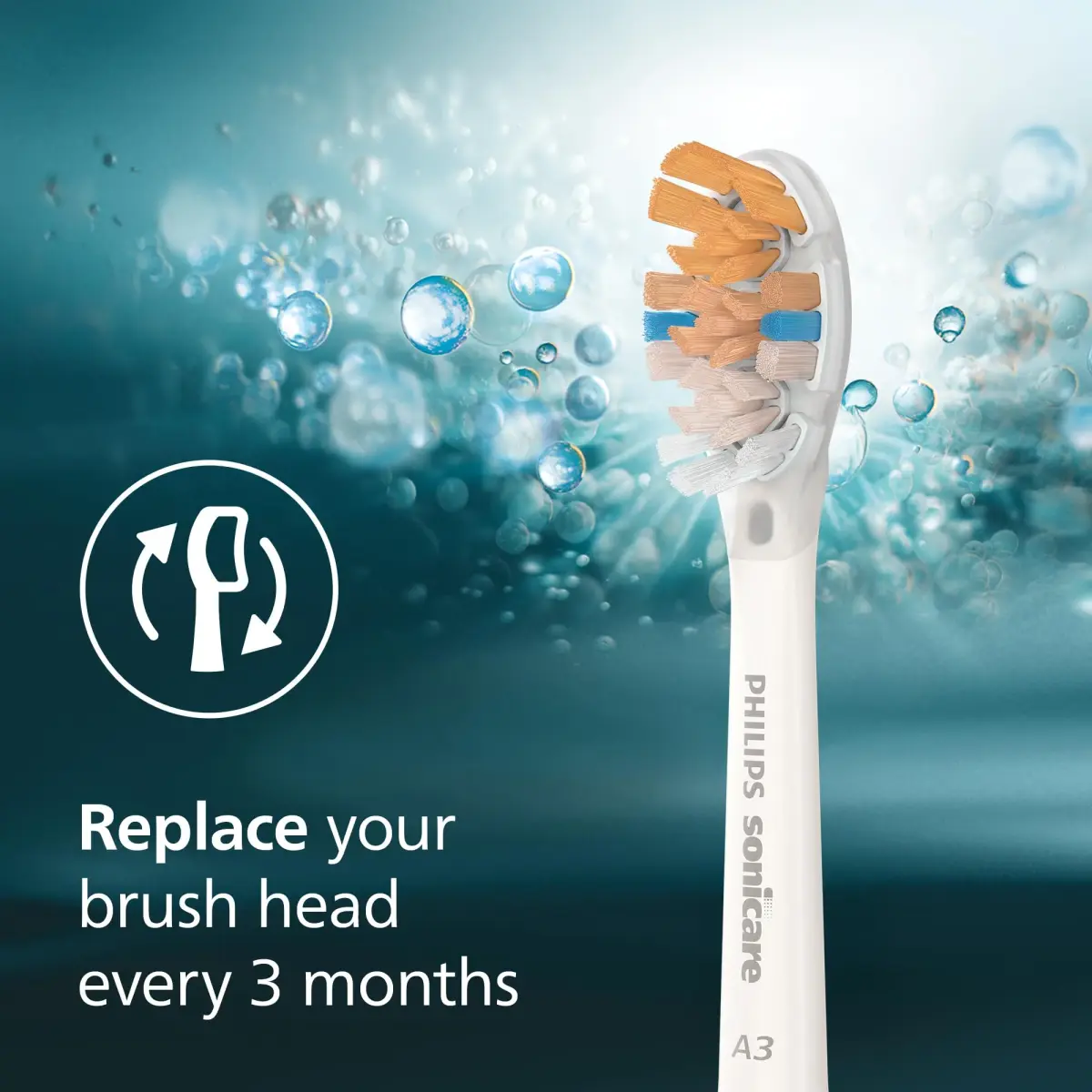 Philips Sonicare A3 Premium All-in-One Replacement Toothbrush Heads, White, 2 Count (Pack of 1) | Genuine USA Import - view 8