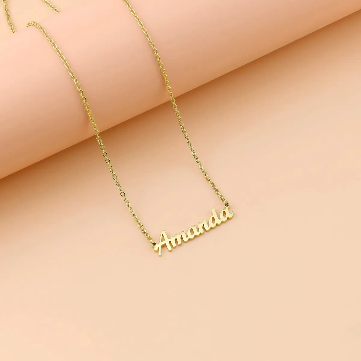 Lcherry 18K Gold Plated Personalized Name Anna Necklace | Adjustable 18 inch with 2 inch extension, Stylish & Nickel-Free - view 4