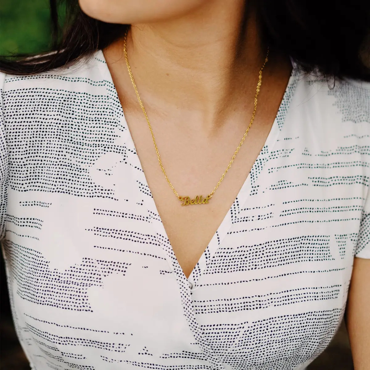 Lcherry 18K Gold Plated Personalized Name Anna Necklace | Adjustable 18 inch with 2 inch extension, Stylish & Nickel-Free - view 2