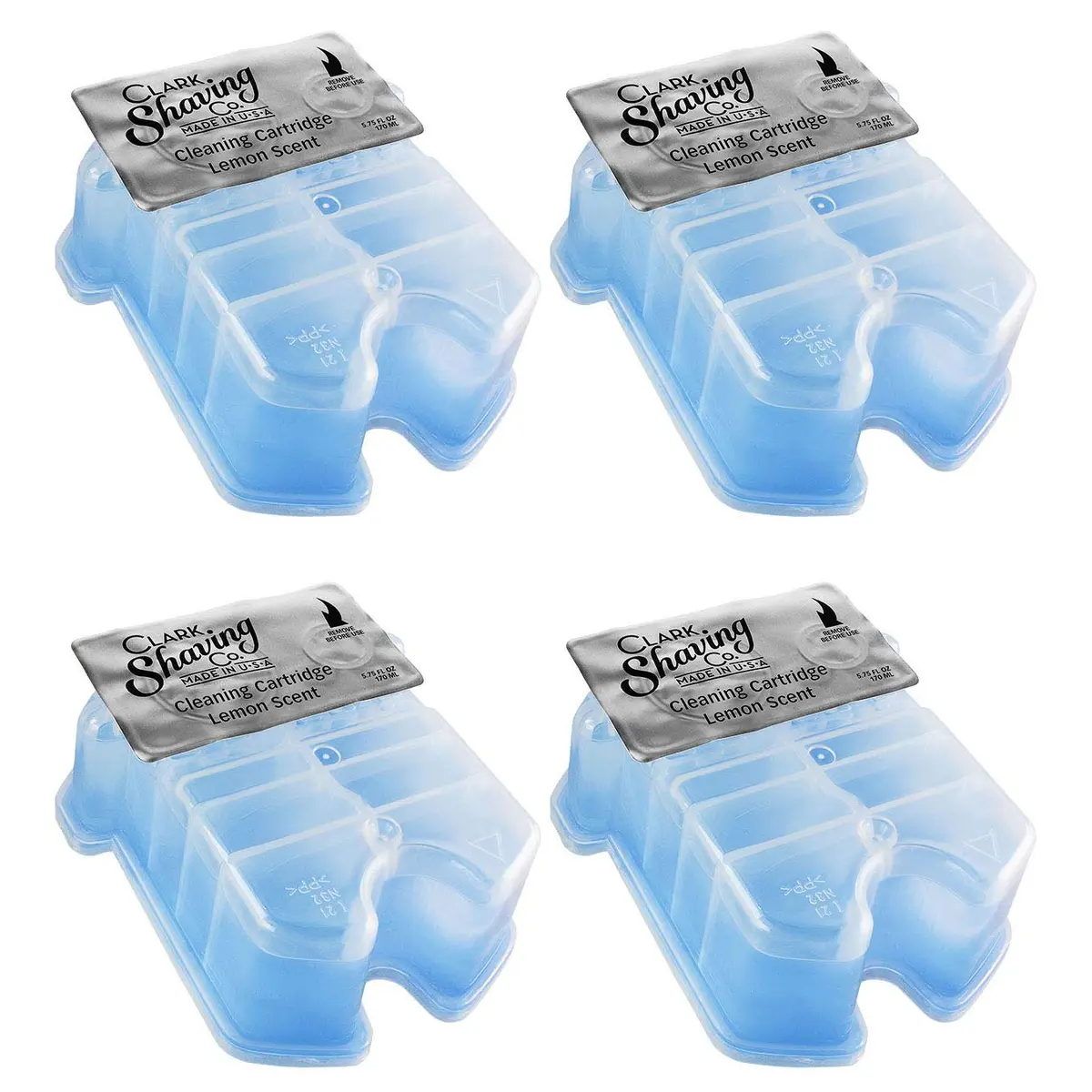 Clark Shaving Co. Clean & Renew Refill Cartridges for Braun Shavers, 4-Pack | Lemon Fresh Formula - main product image