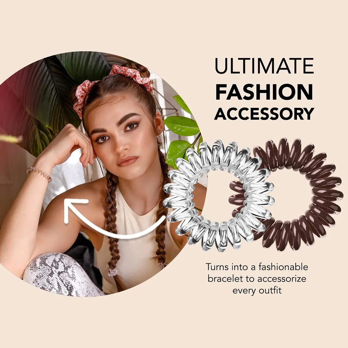 invisibobble Original Traceless Spiral Hair Ties 8 Count (Pack of 1) | Gentle Grip for All Hair Types - view 5