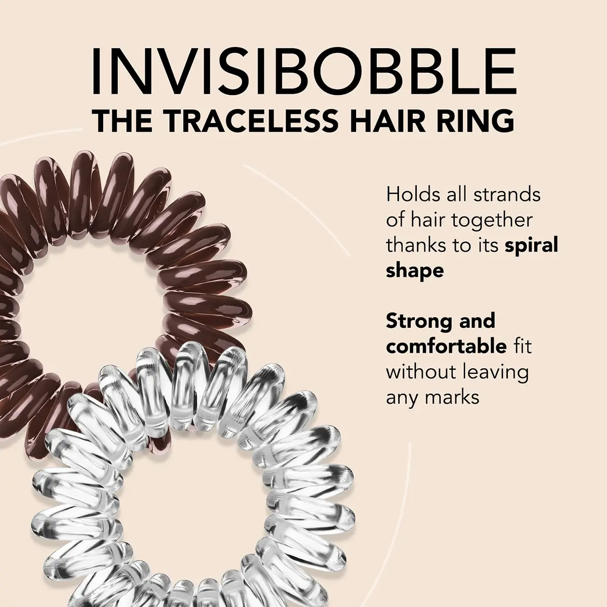 invisibobble Original Traceless Spiral Hair Ties 8 Count (Pack of 1) | Gentle Grip for All Hair Types - view 2