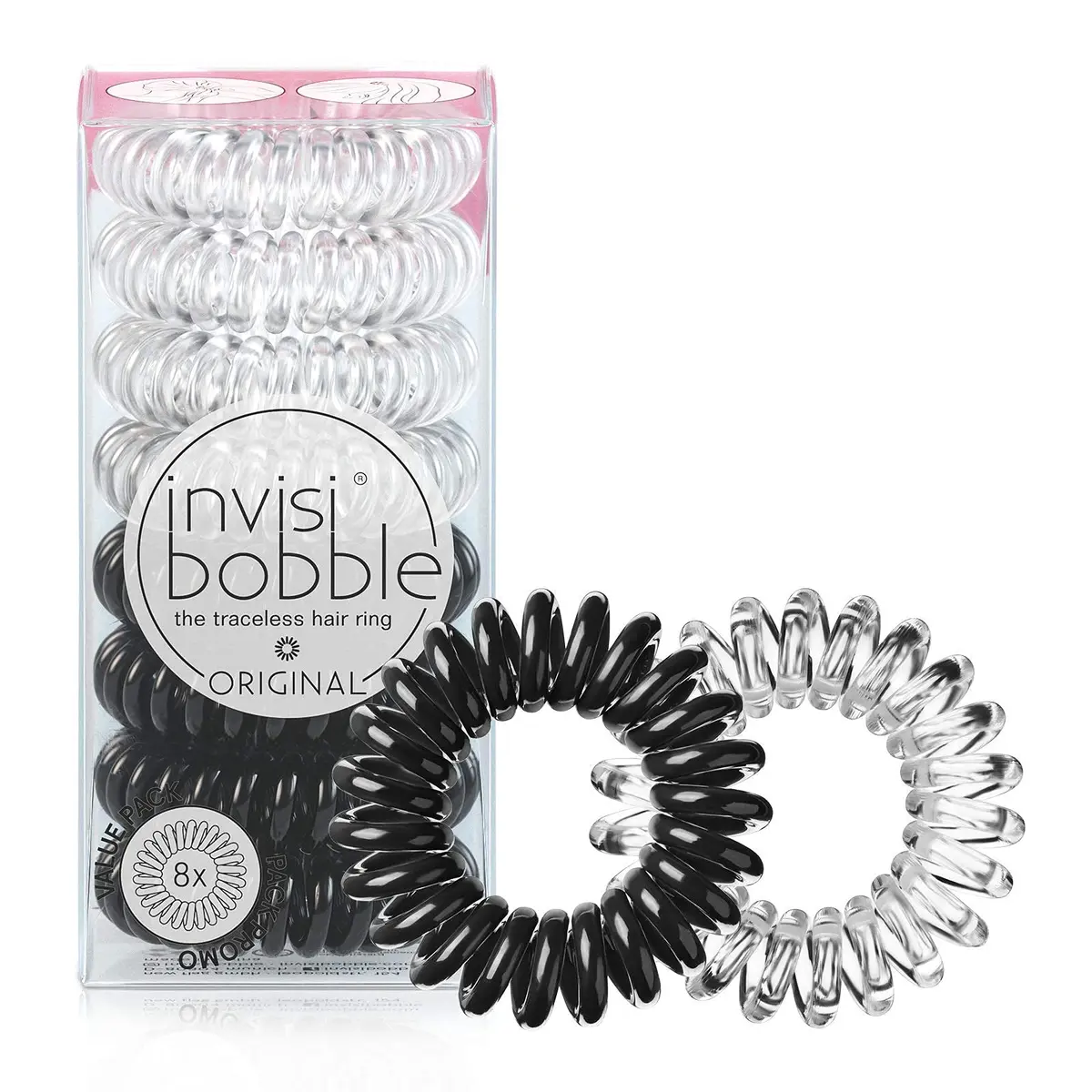 invisibobble Original Spiral Hair Ties 8 Pack | Traceless, Gentle & Strong Grip for Thick Hair - main product image