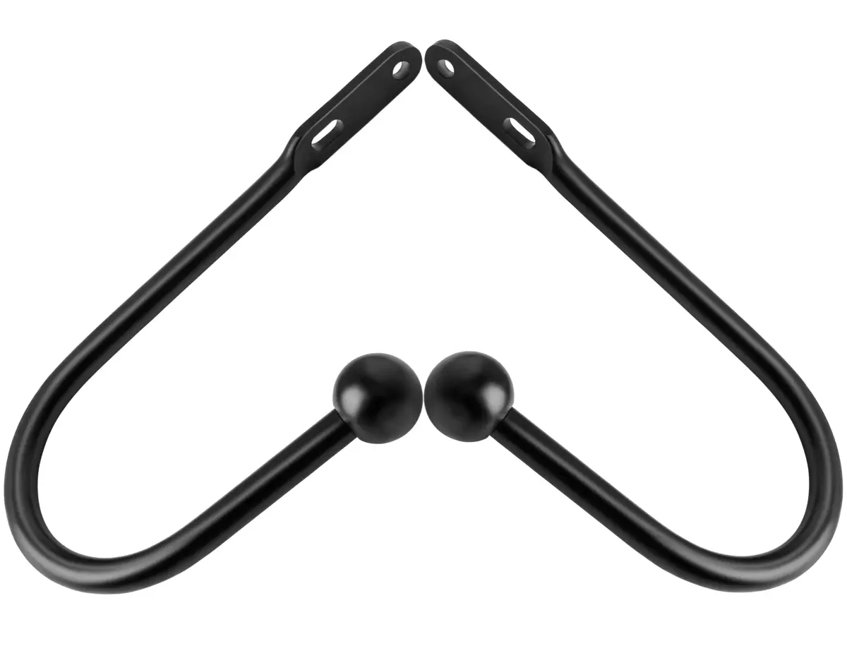 VRSS Black Curtain Tiebacks Drapery Holdbacks Set of 2 | 15cm (6") L x 7.5cm (3") W - view 5