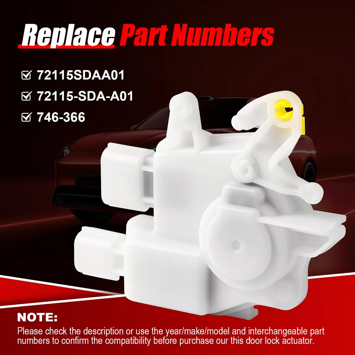 FAERSI Door Lock Actuator Right Passenger Side Replacement for Honda Accord & Acura TL, TSX, Ridgeline | OEM Fit & Easy Install - view 4