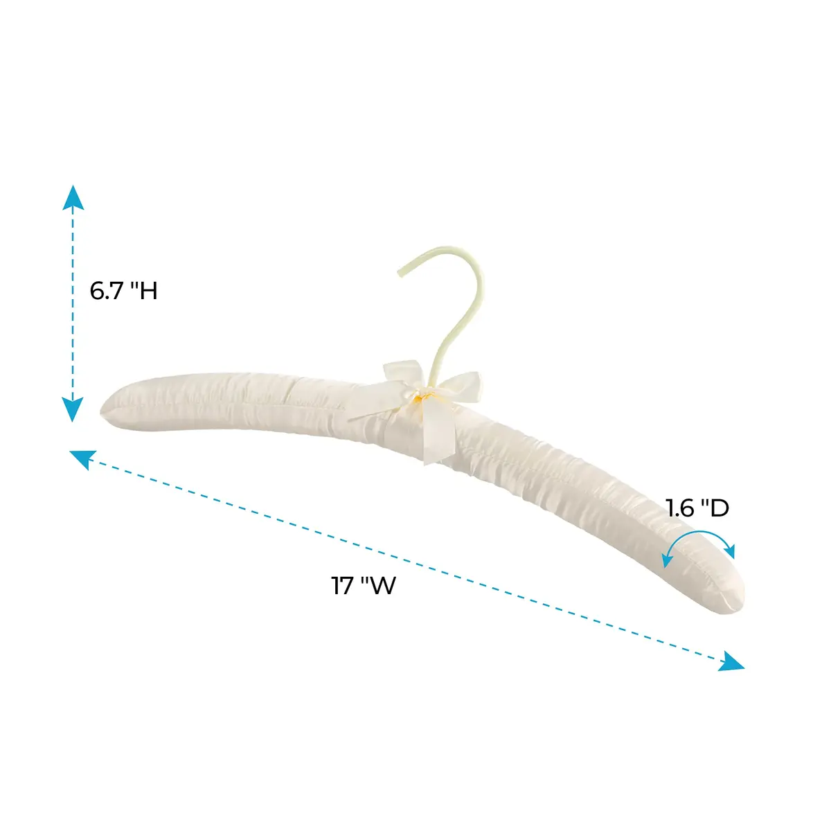 JS HANGER Padded Hanger for Sweaters 17" Ivory | No Shoulder Bump, Heavy Duty Satin Cover (70-120c) - view 5