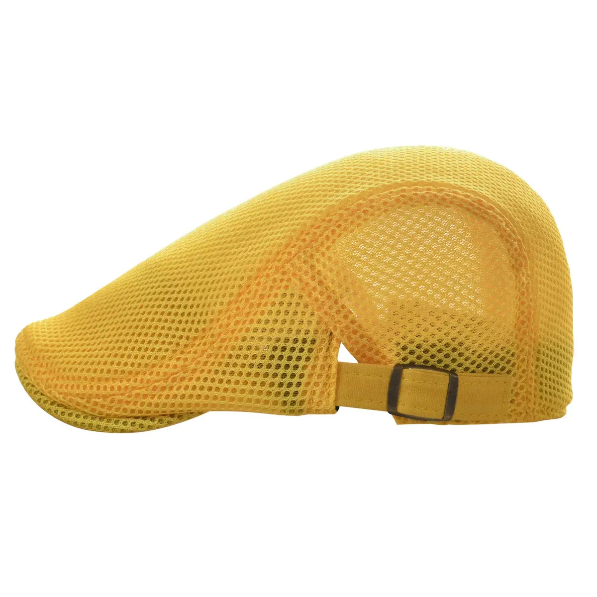 VOBOOM Men Breathable Mesh Summer Hat Adjustable Newsboy Beret (Yellow) | Lightweight & Cool for Hot Weather - view 2
