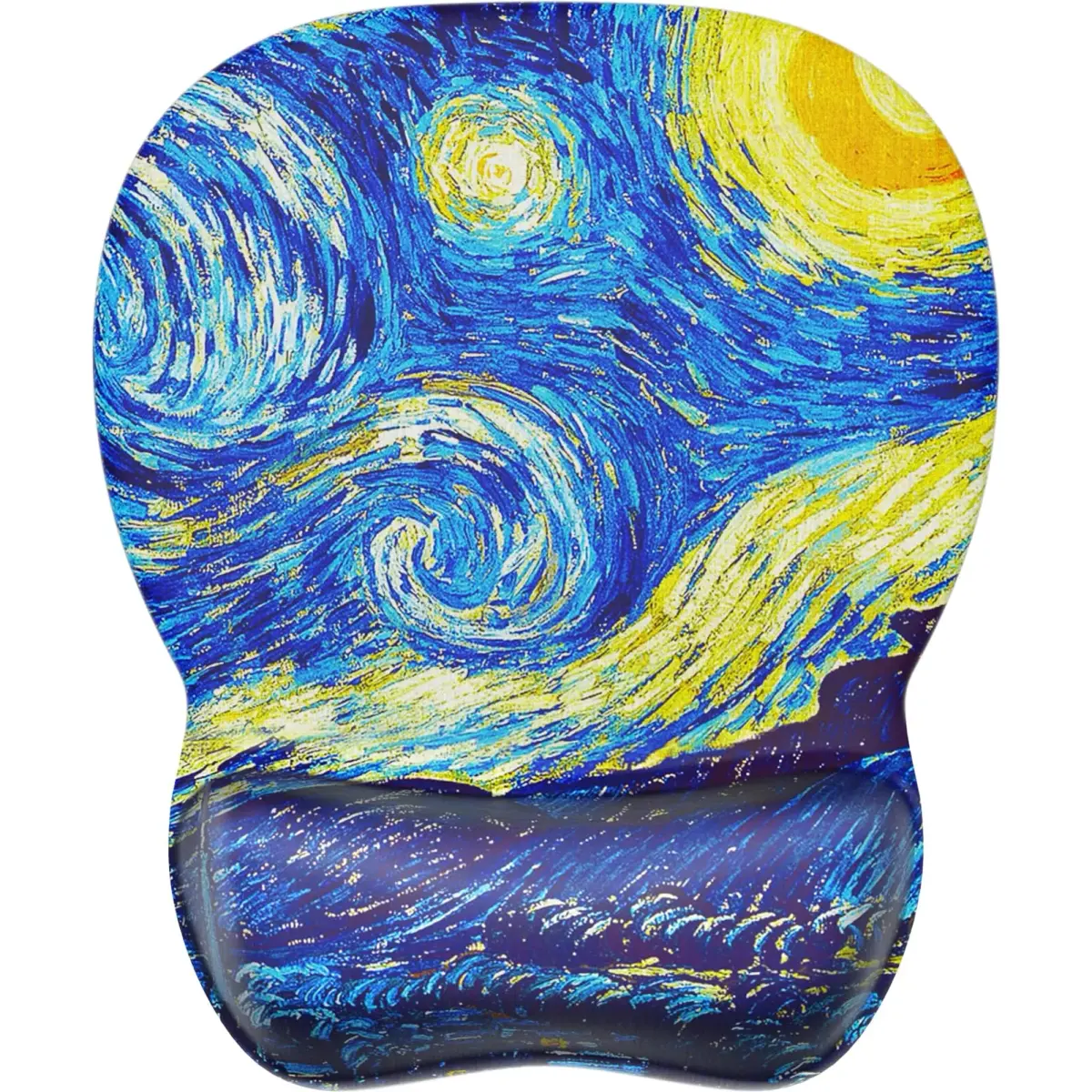 MROCO Ergonomic Mouse Pad with Gel Wrist Rest, 24cm x 20.5cm (9.4 x 8.1 in) | Starry Night Pattern - main product image