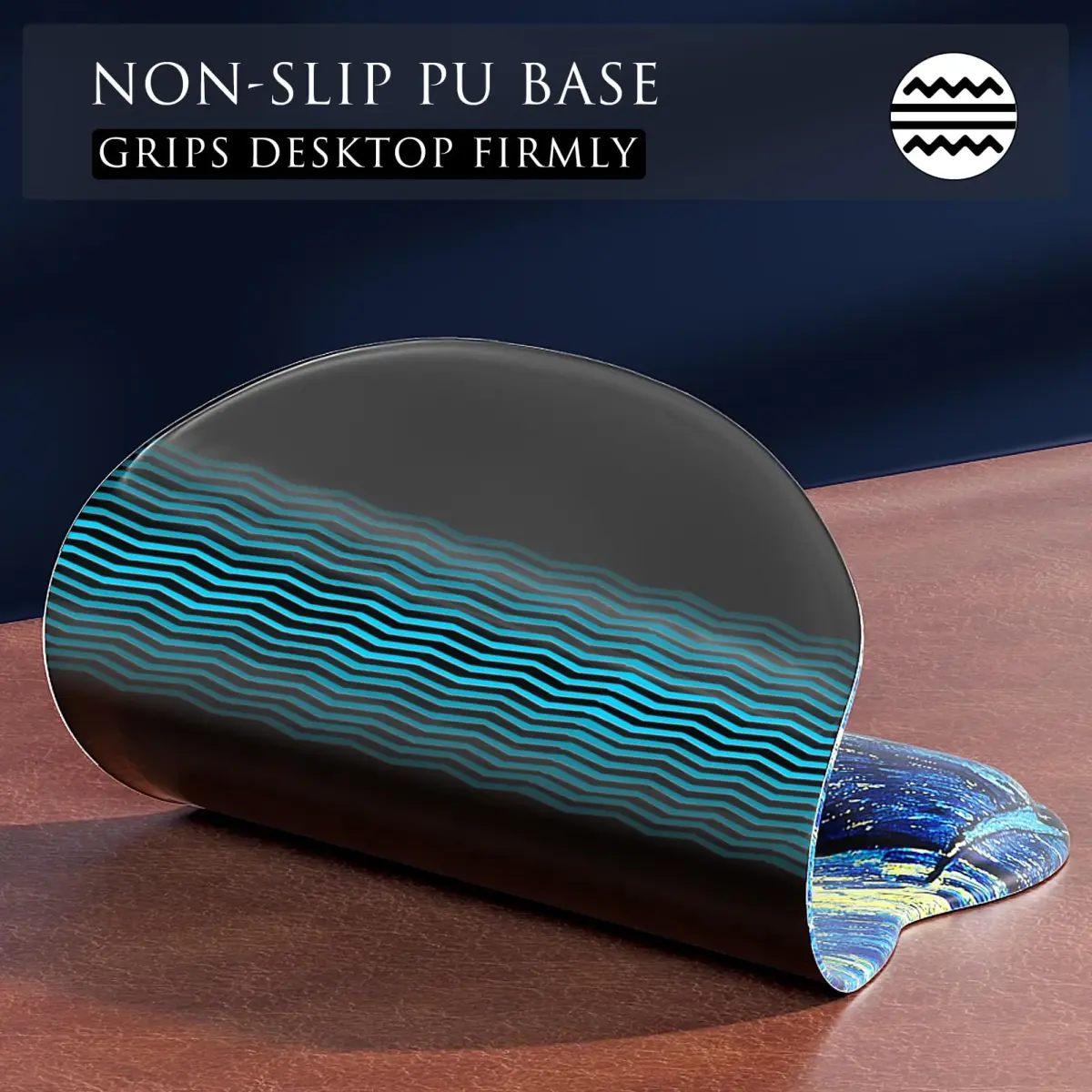 MROCO Ergonomic Mouse Pad with Gel Wrist Rest, 24cm x 20.5cm (9.4 x 8.1 in) | Starry Night Pattern - view 6