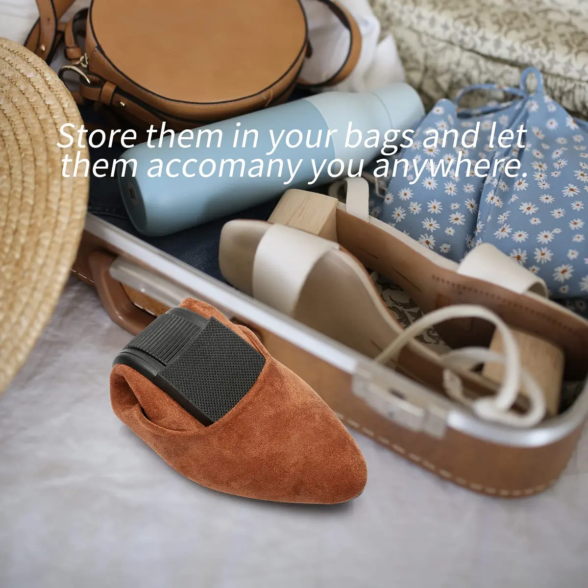 HEAWISH Women's Tan Suede Pointed Toe Ballet Flats US 10 | Elegant Work & Dressy Slip-Ons - view 3