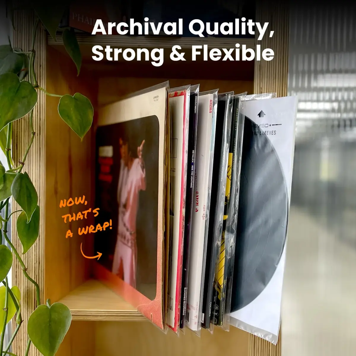 EVEO Outer Vinyl Record Sleeves 12.75"x12.75" (50-Pack) | 3 Mil Archival Quality Protection for LPs - view 5