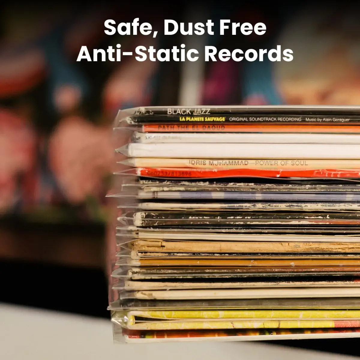 EVEO Outer Vinyl Record Sleeves 12.75"x12.75" (50-Pack) | 3 Mil Archival Quality Protection for LPs - view 6