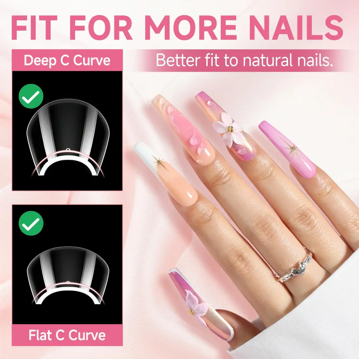 UNA GELLA XXL Coffin Fake Nails Tips 216PCS | Professional Soft Coffin Nails - view 6