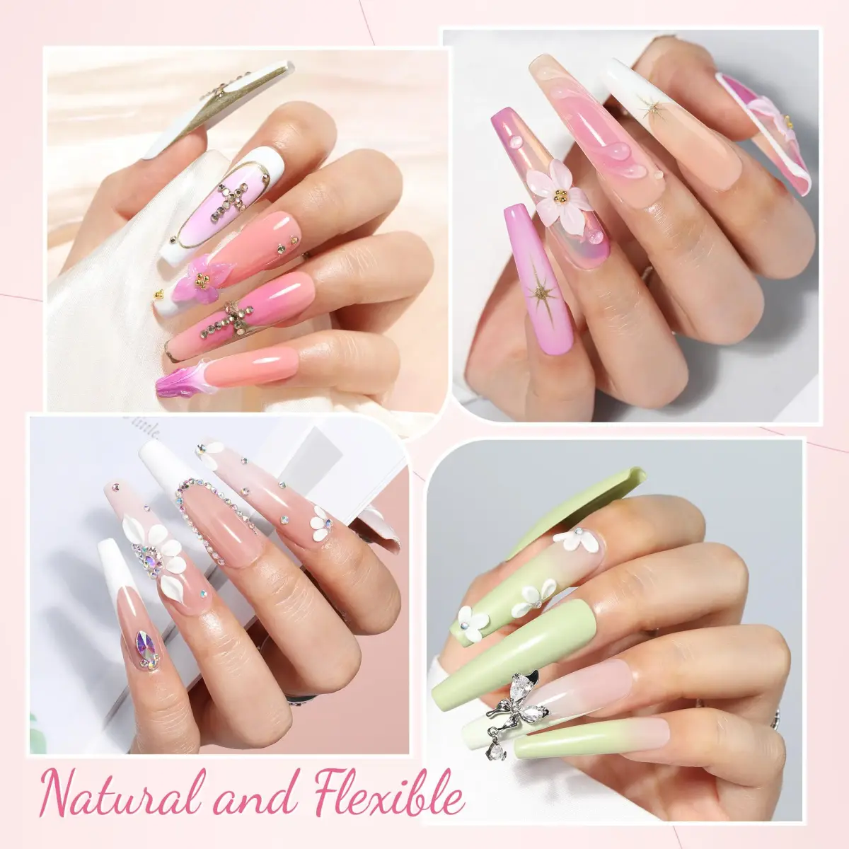 UNA GELLA XXL Coffin Fake Nails Tips 216PCS | Professional Soft Coffin Nails - view 2