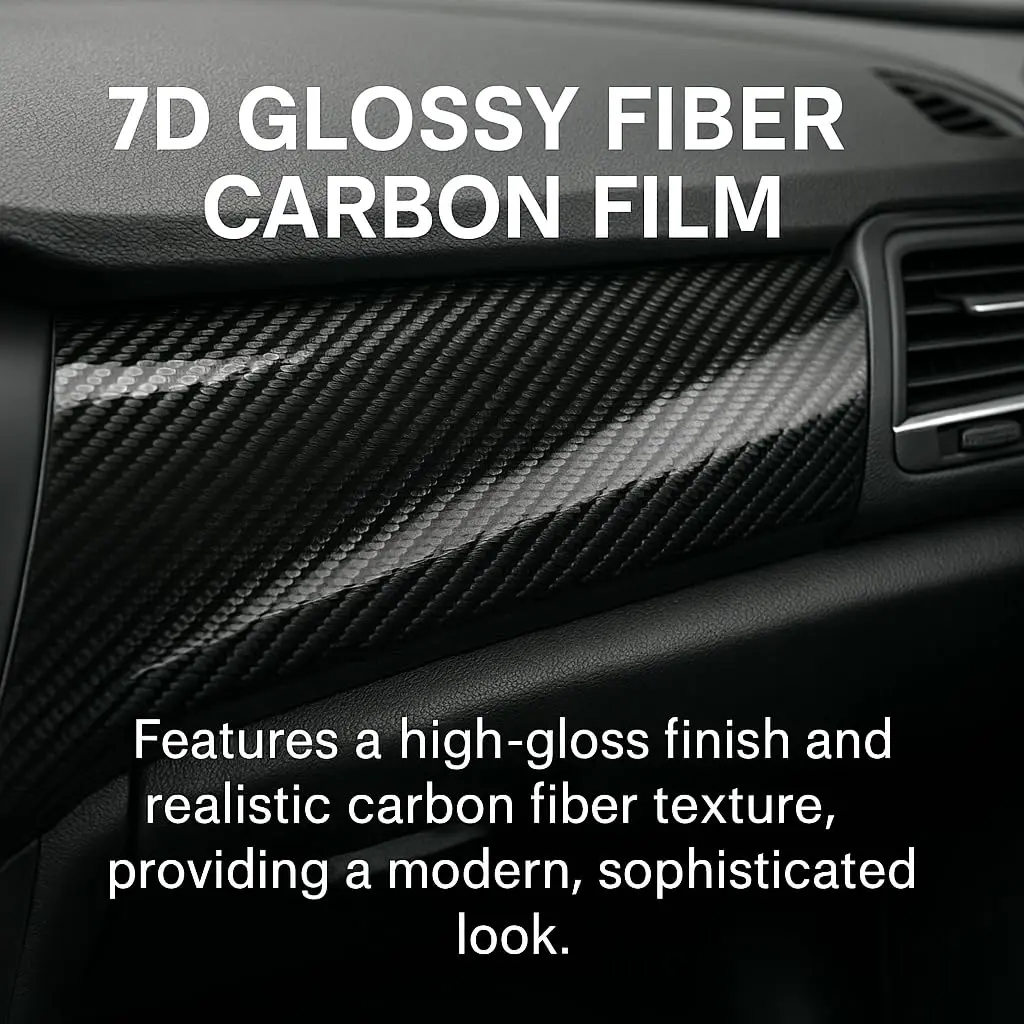 RockRose 7D Super Glossy Black Carbon Fiber Vinyl Wrap 1FT x 5FT | Anti-Wrinkle, Air Release, Self Adhesive - view 6