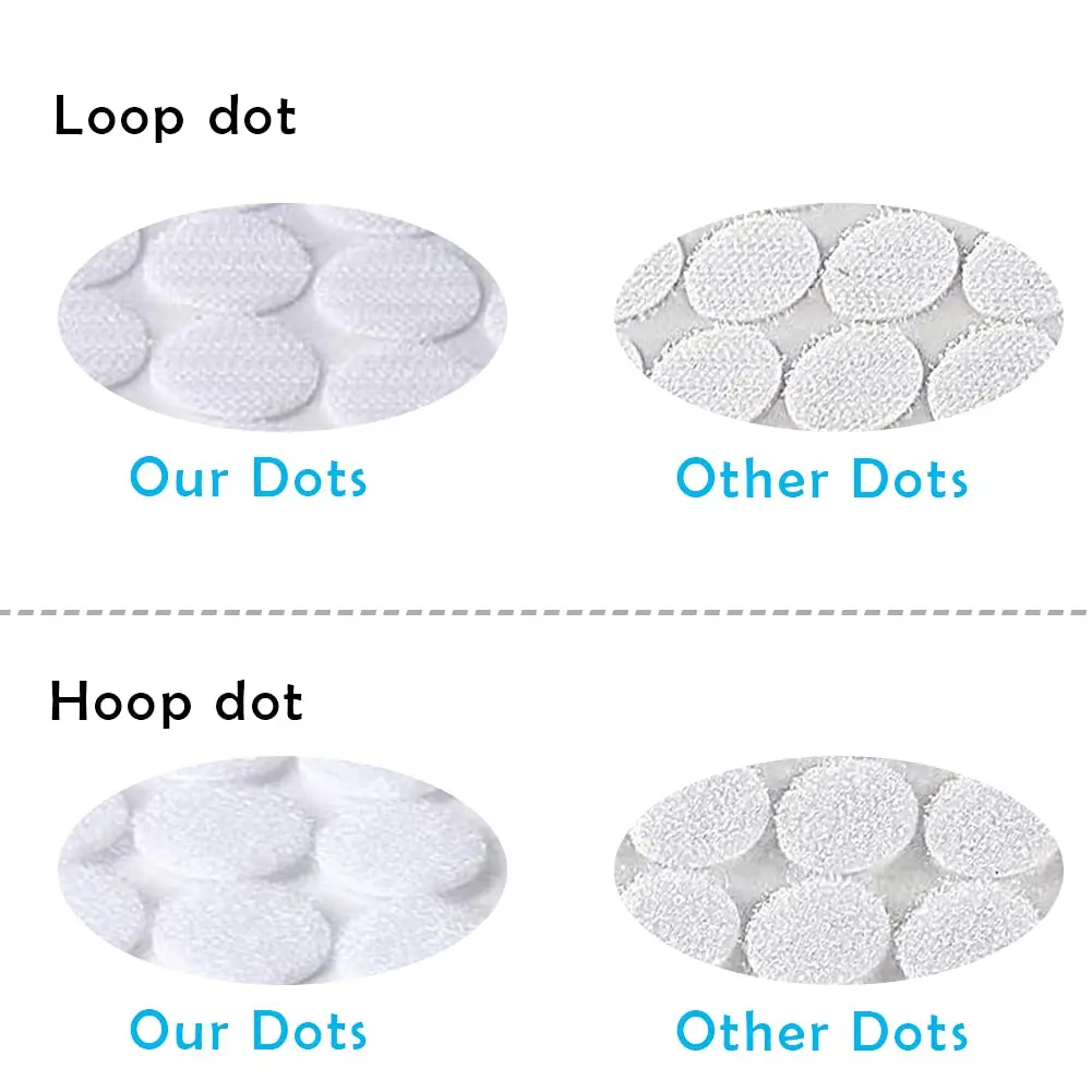 Hiisea White 1000pcs Hook & Loop Self Adhesive Dots | Classroom & Craft Use - view 2