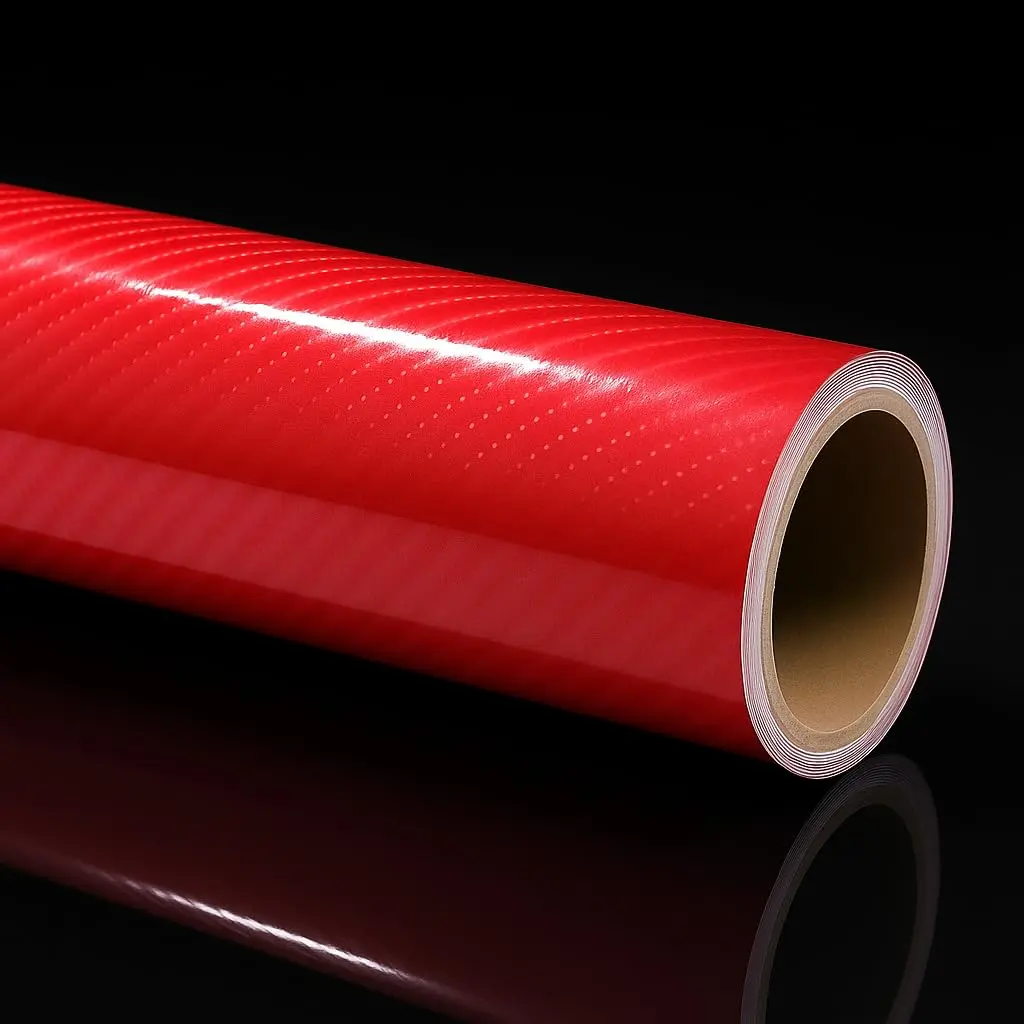 RockRose Epoxy High Gloss 7D Red Carbon Fiber Vinyl Wrap 1FT x 5FT | Anti-Wrinkle, Self Adhesive, Air Release - main product image
