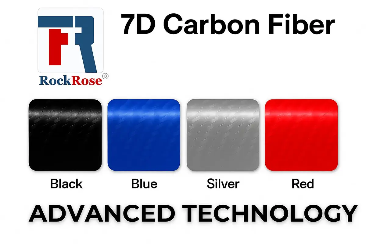 RockRose Epoxy High Gloss 7D Red Carbon Fiber Vinyl Wrap 1FT x 5FT | Anti-Wrinkle, Self Adhesive, Air Release - view 6