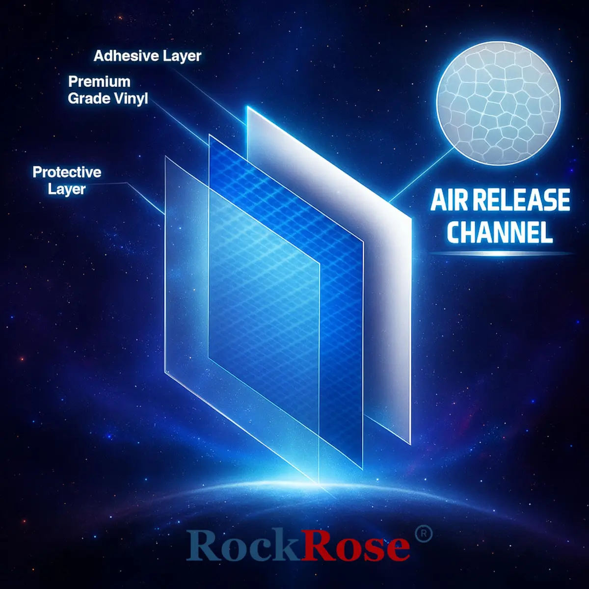RockRose 5D Black Carbon Fiber Vinyl Wrap 30cm x 152cm (1FT x 5FT) | Bubble-Free Automotive Film - view 8