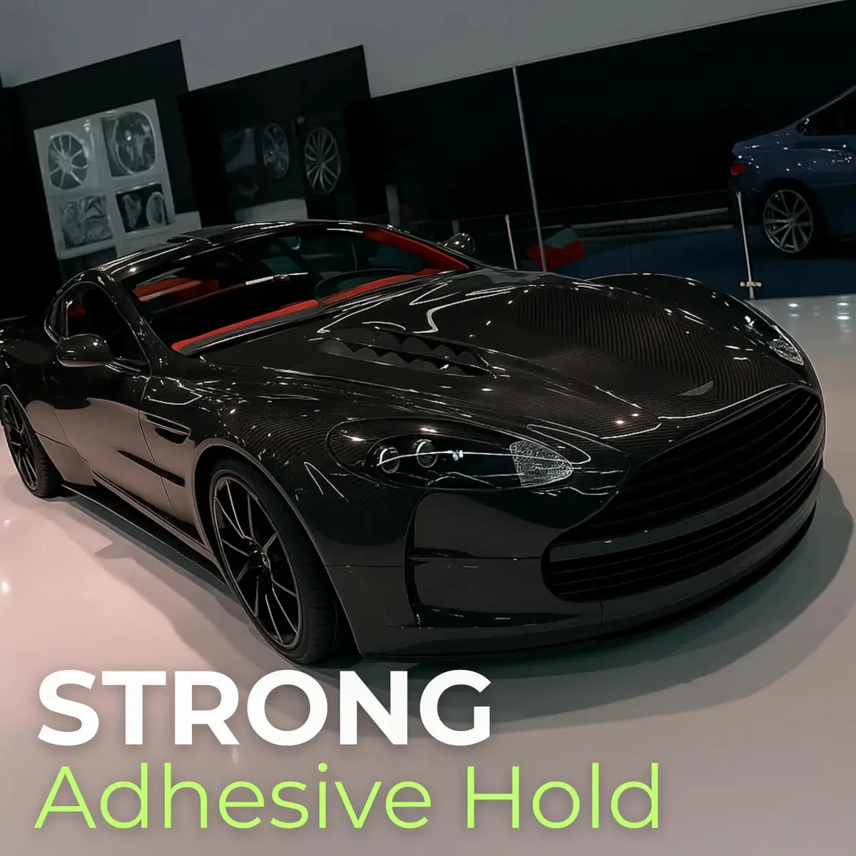 RockRose 5D Black Carbon Fiber Vinyl Wrap 30cm x 152cm (1FT x 5FT) | Bubble-Free Automotive Film - view 2