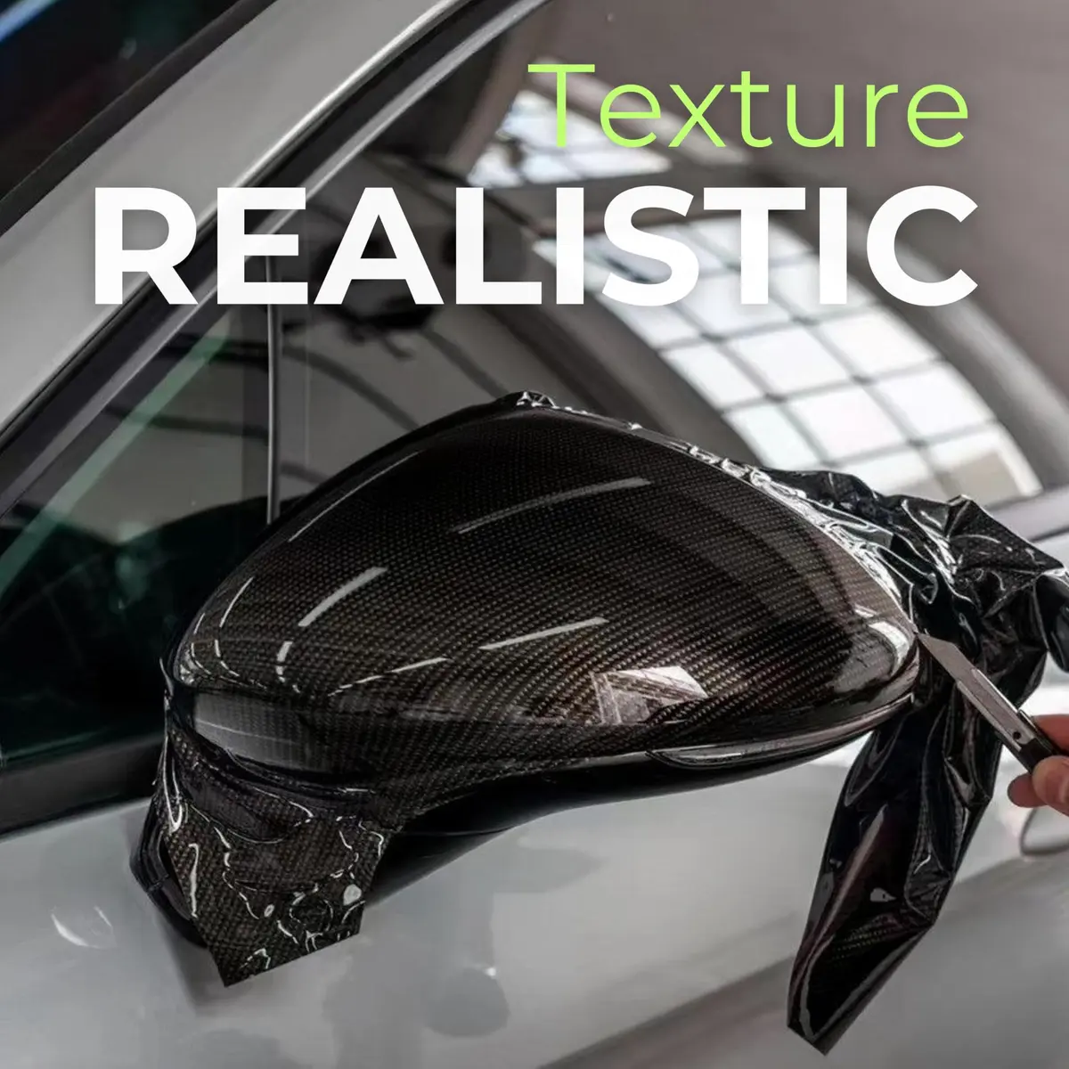 RockRose 5D Black Carbon Fiber Vinyl Wrap 30cm x 152cm (1FT x 5FT) | Bubble-Free Automotive Film - view 3