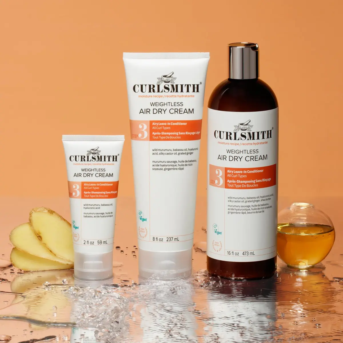 CURLSMITH Weightless Air Dry Cream Leave-In Conditioner 473ml (16 Fl Oz) | For Curly Hair - view 7