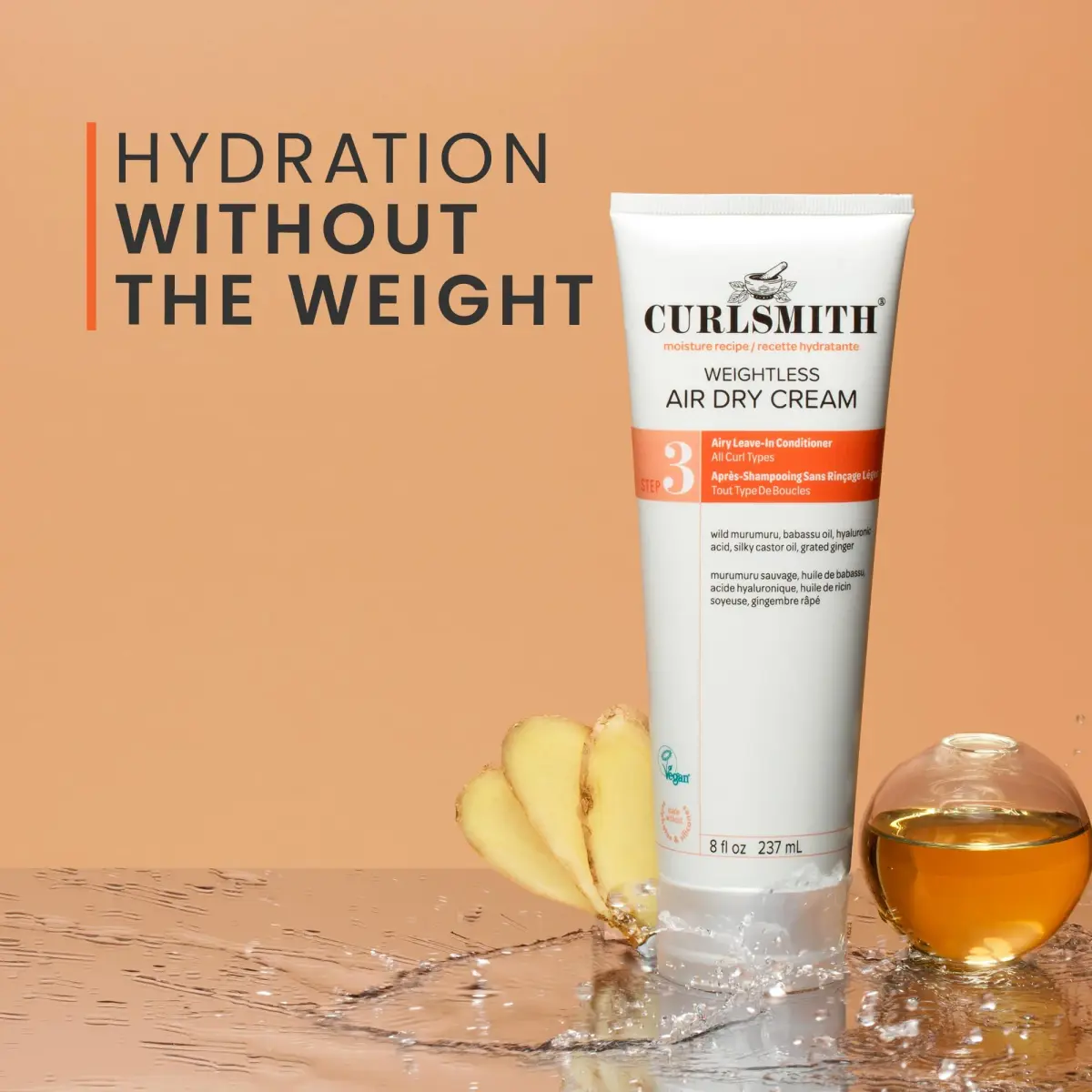 CURLSMITH Weightless Air Dry Cream Leave-In Conditioner 59ml (2 Fl Oz) | Defines Curls Without Weighing Down - view 6