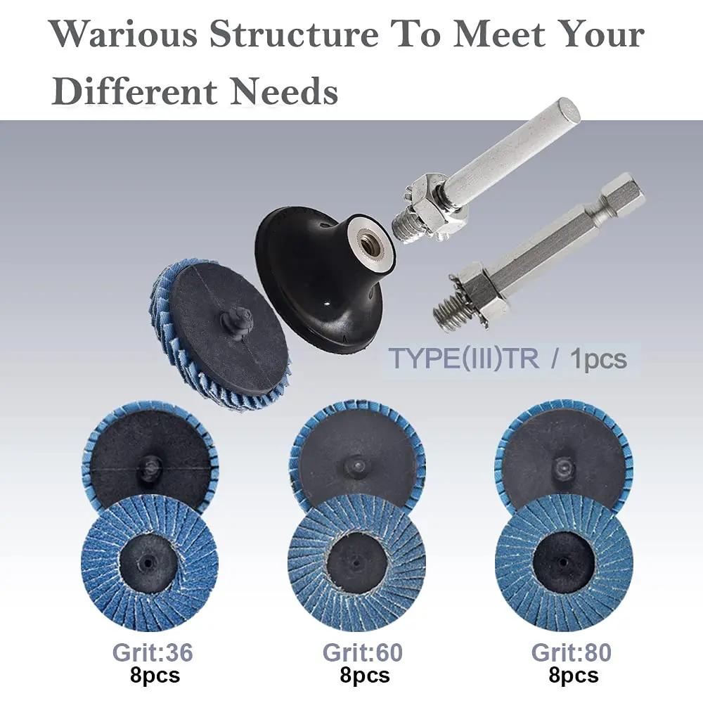 Tshya Zirconia Flat Flap Discs 2 inch | Heavy Duty Surface Prep for Hard Materials - view 6