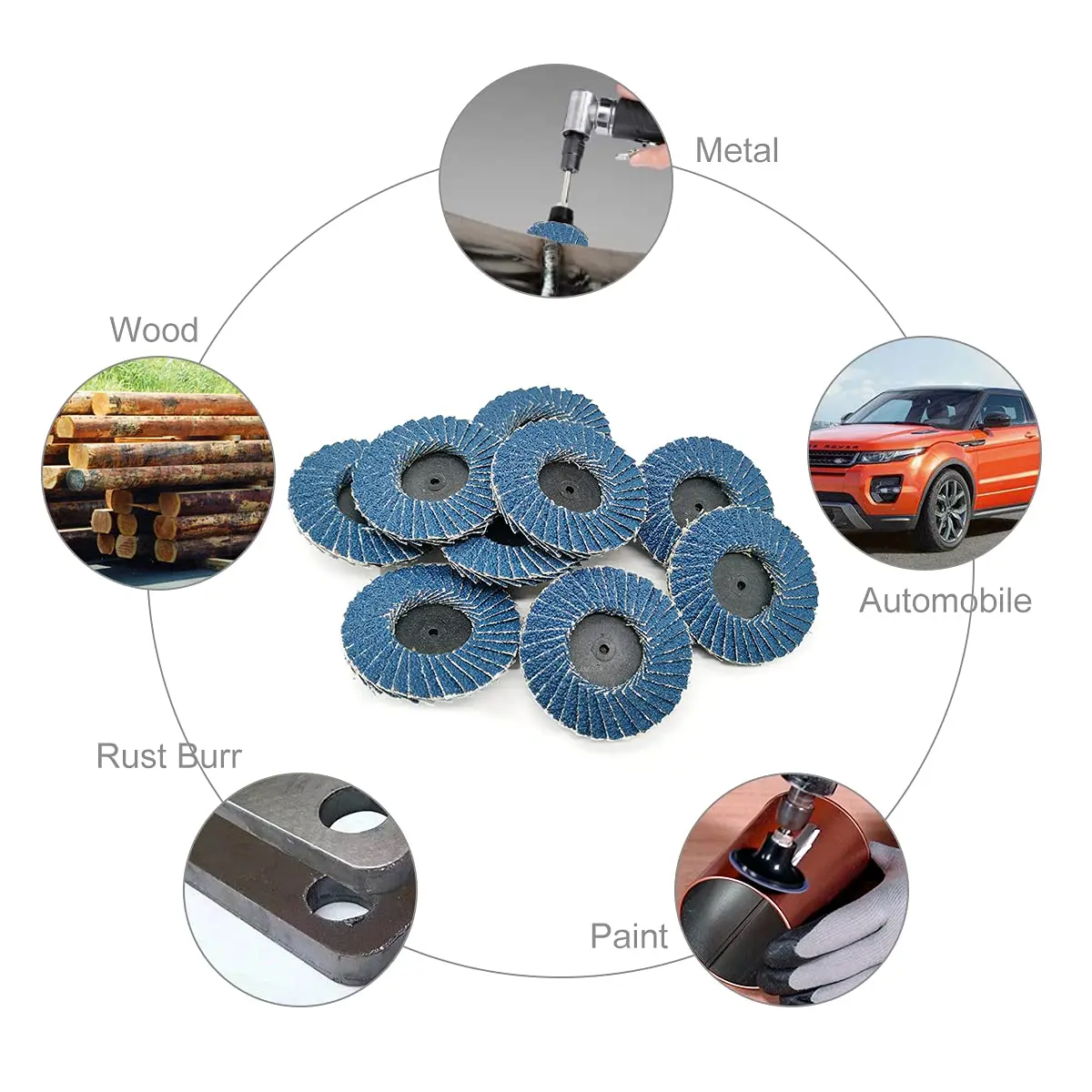 Tshya Zirconia Flat Flap Discs 2 inch | Heavy Duty Surface Prep for Hard Materials - view 7