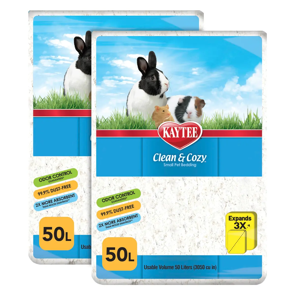 Kaytee Clean & Cozy Paper Bedding White 100 Liter | Odor Control for Small Animals - main product image