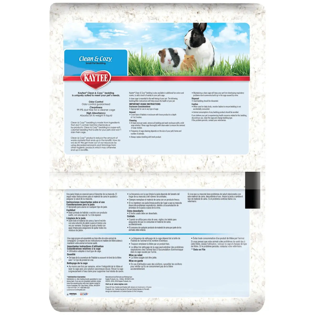 Kaytee Clean & Cozy Paper Bedding White 100 Liter | Odor Control for Small Animals - view 8