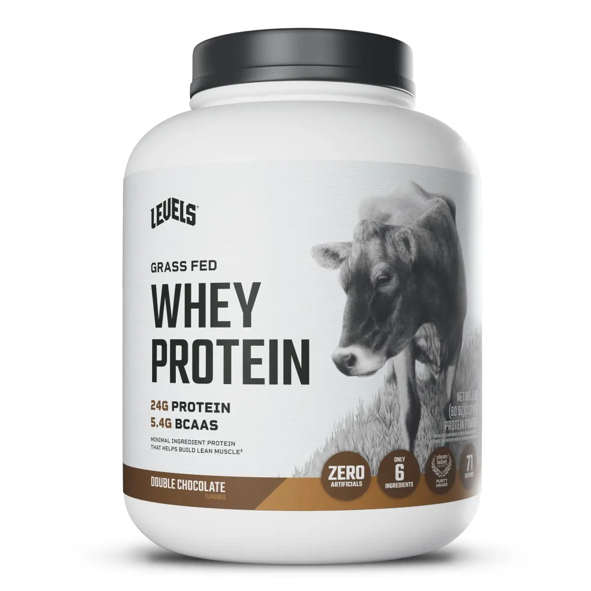 Levels Nutrition Double Chocolate Grass Fed Whey Protein Powder | 24G Protein, 5LB - main product image