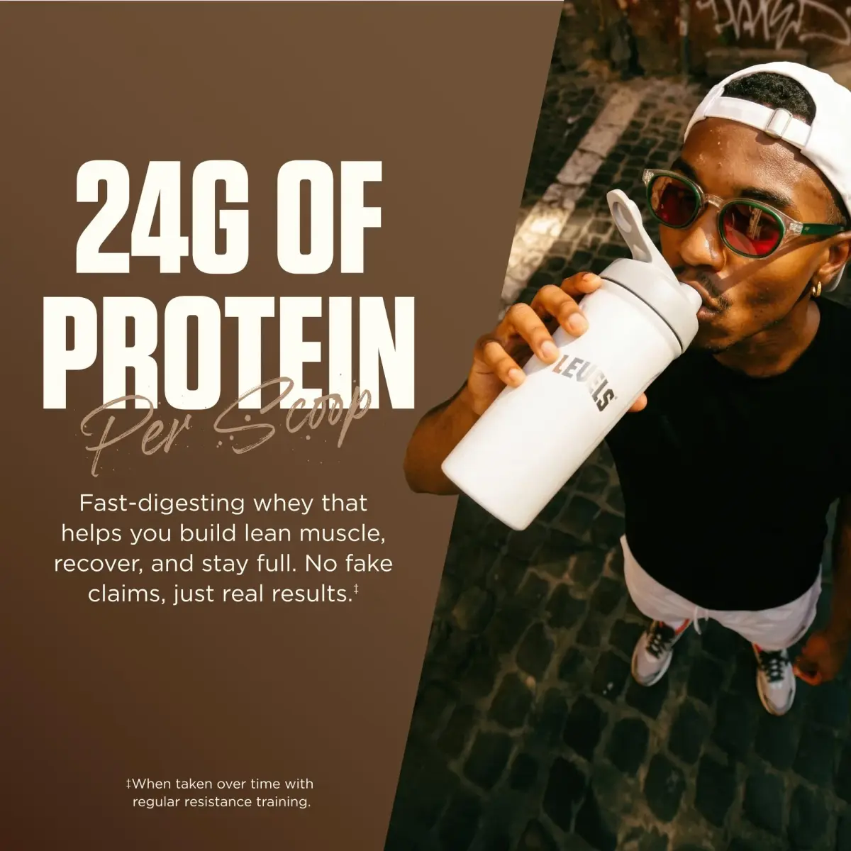 Levels Nutrition Double Chocolate Grass Fed Whey Protein Powder | 24G Protein, 5LB - view 5
