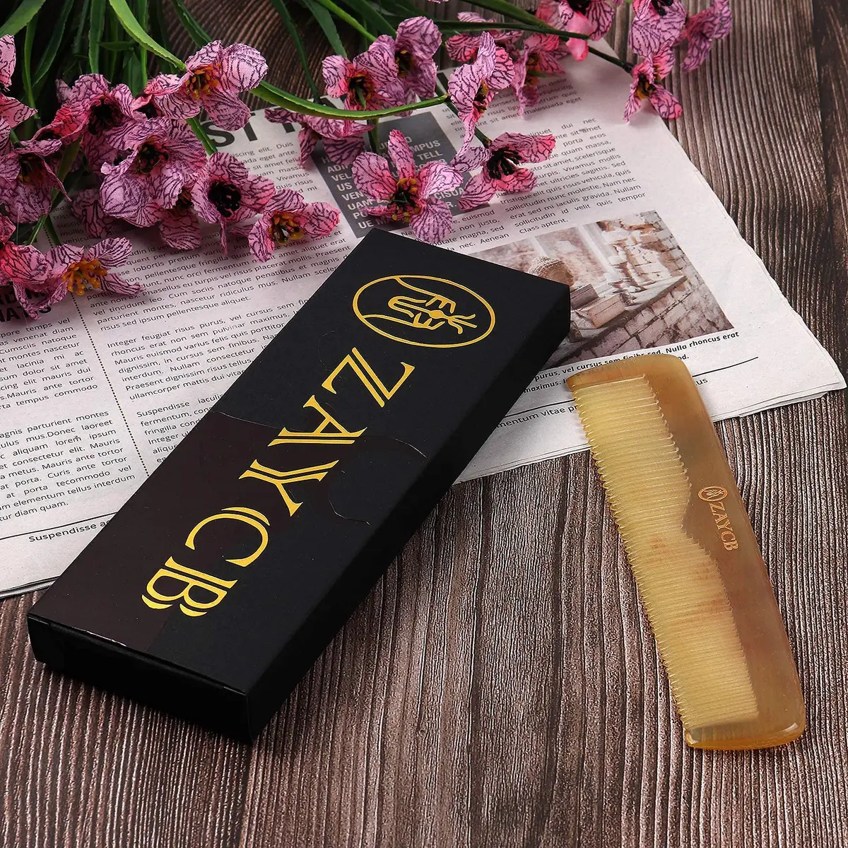 ANFEI Buffalo Horn Fine Tooth Comb - Anti-Static Hair Comb for All Hair Types (Men, Women, Kids) | Detangler & Styling Tool - view 7