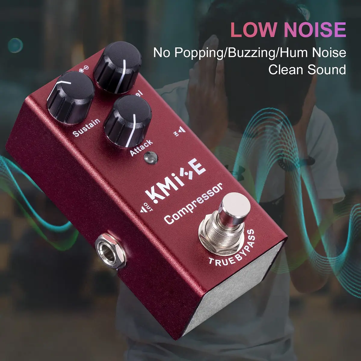 lotmusic Kmise Compressor Electric Guitar Effect Pedal,True Bypass,Tip‑Negative | Noise Reduction & Signal Clarity - view 3