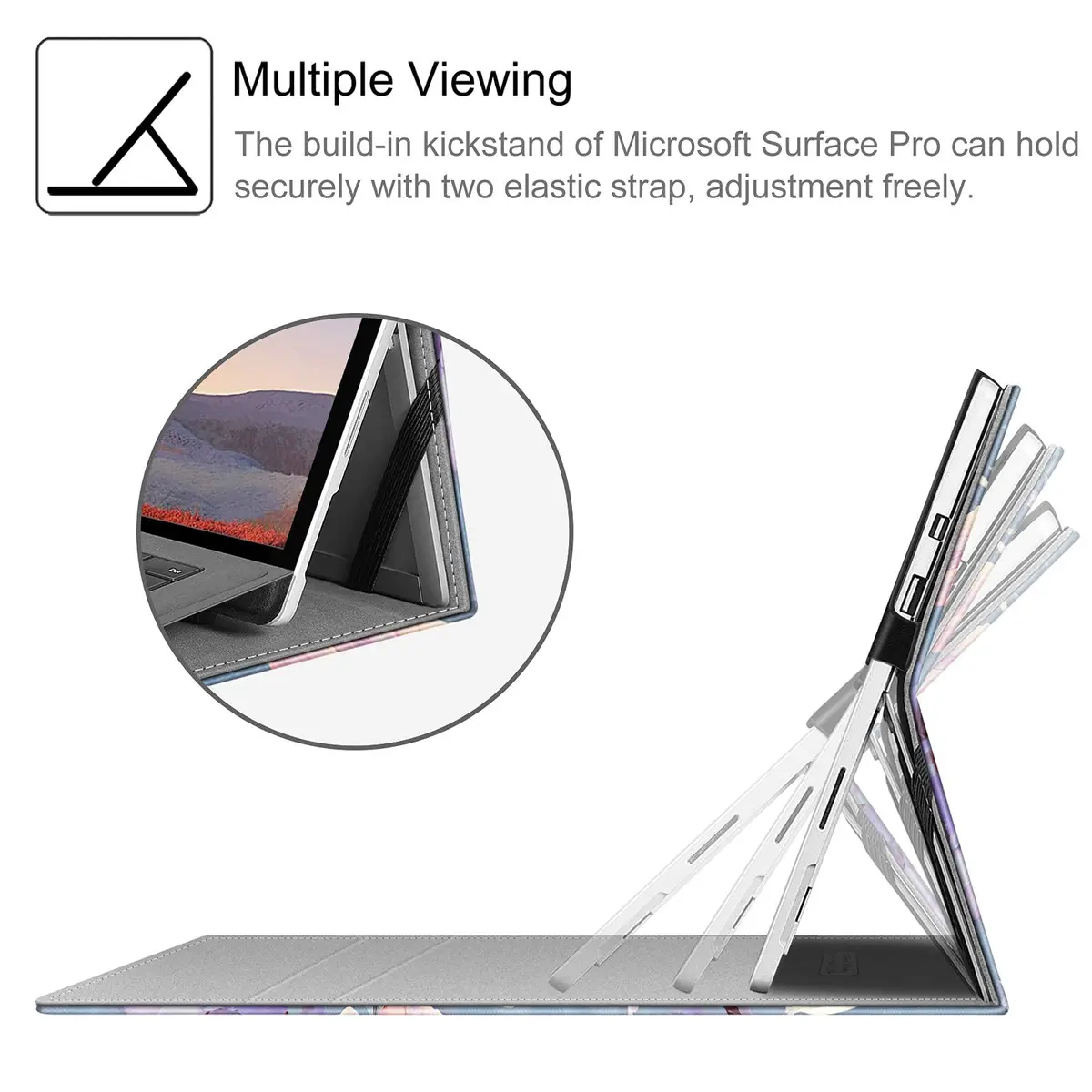 FINTIE Case for 12.3 inch Microsoft Surface Pro 7 Plus, Pro 7/6/5/4/3 | Multi-Angle Kickstand & Premium Synthetic Leather - view 3