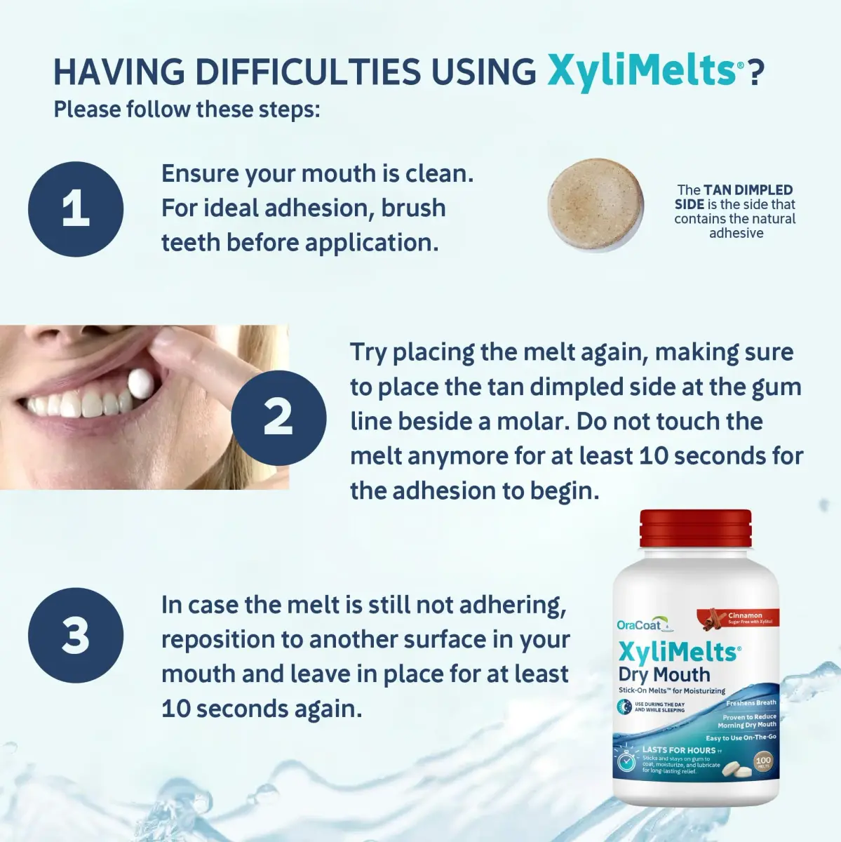 Oracoat XyliMelts Dry Mouth Adhering Discs Cinnamon 230 Count | 8-Hour Nighttime Relief - view 3