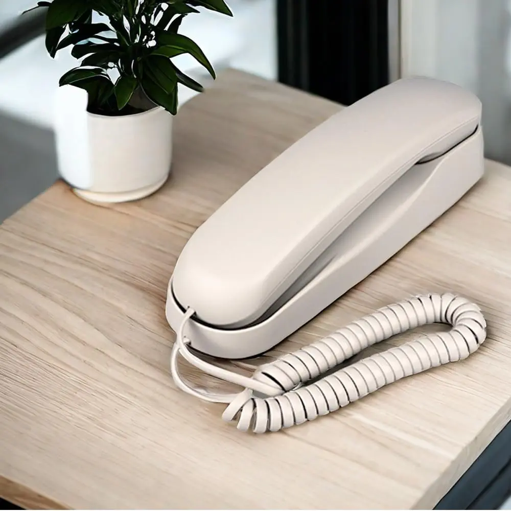TelPal Corded White Wall Phone | Simple Analog Landline for Seniors & Home - view 2