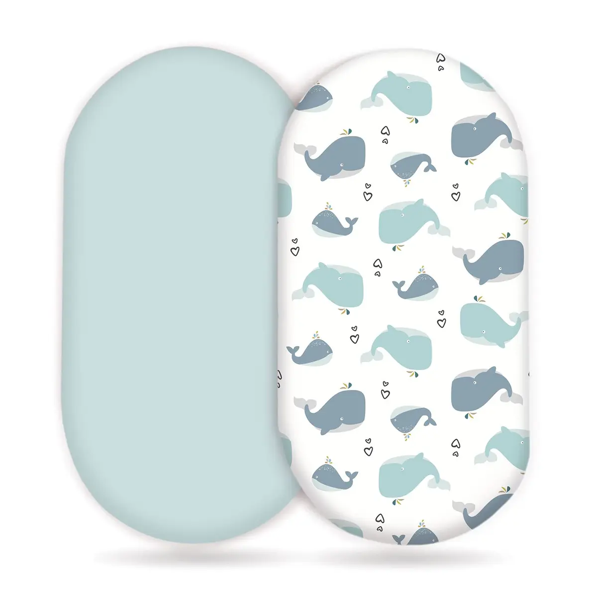 GRSSDER Fitted Bassinet Sheet Set 2 Pack | Ultra Soft Jersey Knit, Universal Fit for Baby Cradle & Moses Basket (32x16x5 inches) - main product image