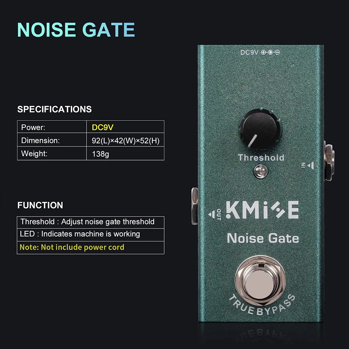 lotmusic Noise Gate Electric Guitar Effects Pedal | True Bypass, Analog Chorus, 9V DC - view 5